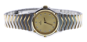 LADIES EBEL SPORT STAINLESS STEEL & 18K GOLD WRISTWATCH