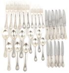 CHRISTOFLE FRANCE MARLY PATTERN SILVERPLATE FLATWARE