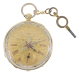 FRENCH TRI-COLOR GOLD-FILLED CASE KEY-WIND POCKET WATCH