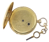 FRENCH TRI-COLOR GOLD-FILLED CASE KEY-WIND POCKET WATCH