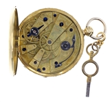 FRENCH TRI-COLOR GOLD-FILLED CASE KEY-WIND POCKET WATCH