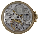 MEN'S WALTHAM 14K GOLD CASE POCKET WATCH W/ ENGRAVING 