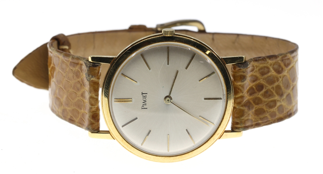 MENS PIAGET 18K GOLD CASE MECHANICAL WRISTWATCH
