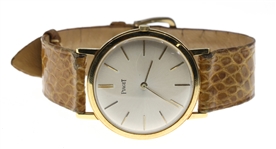 MENS PIAGET 18K GOLD CASE MECHANICAL WRISTWATCH