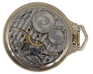 HAMILTON GRADE 992B POCKET WATCH W/ ORIGINAL BOX & CASE