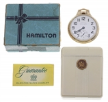 HAMILTON GRADE 992B POCKET WATCH W/ ORIGINAL BOX & CASE