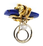 CHAUMET 18K YELLOW GOLD LAPIS LAZULI & DIAMOND EARRINGS