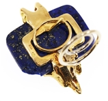 CHAUMET 18K YELLOW GOLD LAPIS LAZULI & DIAMOND EARRINGS