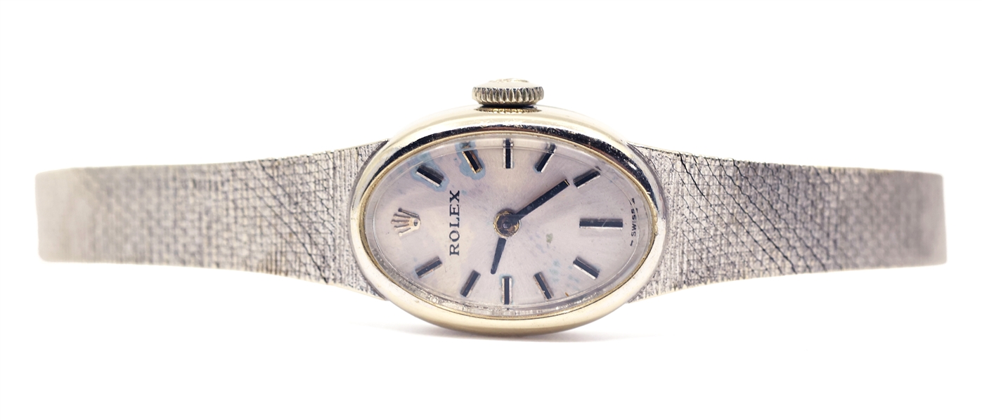 LADIES ROLEX 14K WHITE GOLD MECHANICAL WRISTWATCH