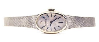 LADIES ROLEX 14K WHITE GOLD MECHANICAL WRISTWATCH