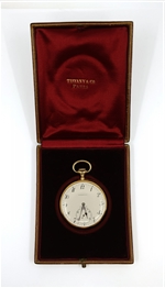 TIFFANY & CO. 18K YELLOW GOLD CASE POCKET WATCH