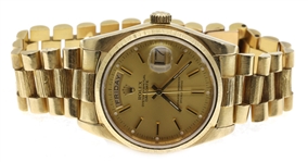 MENS ROLEX PRESIDENT 18K GOLD DAY-DATE OYSTER WATCH