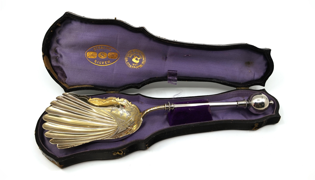 19TH C. STERLING SILVER GEORGE SHARP SERVING SHOVEL