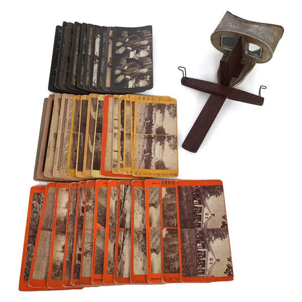 LATE 19TH/EARLY 20TH C. STEREOVIEWS & STEREOSCOPE