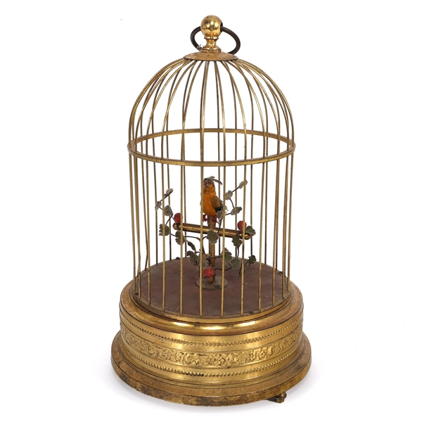 20TH C. GERMAN BRASS BIRD AUTOMATON