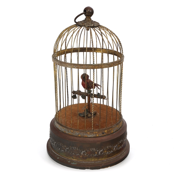 20TH C. FRENCH BRASS BIRD AUTOMATON