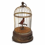 20TH C. FRENCH BRASS BIRD AUTOMATON