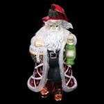 WATERFORD CRYSTAL VASES, JAR, TRAY, & SANTA ORNAMENT
