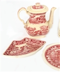 11-PIECE COPELAND SPODE PINK TOWER PATTERN CHINA