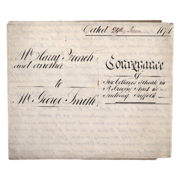 1874 BRITISH CONVEYANCE LEASE DOCUMENT 