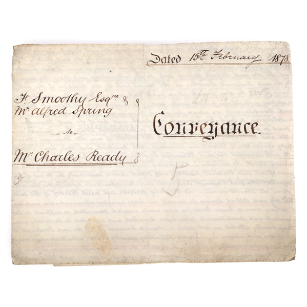 1878 BRITISH CONVEYANCE LEASE DOCUMENT 