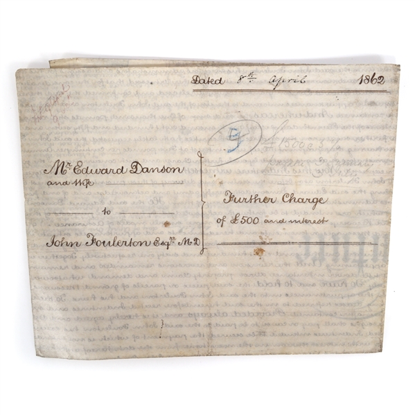 1862 BRITISH FURTHER CHARGE DOCUMENT 