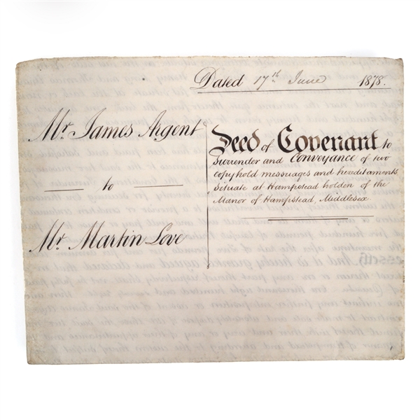 1878 BRITISH DEED DOCUMENT 