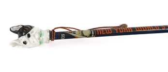 NY WORLD'S FAIR 1939 WALKING CANE WITH PORCELAIN TOPPER