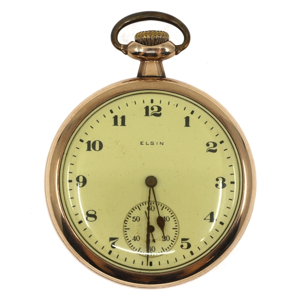MENS ELGIN GOLD-FILLED CASE POCKET WATCH