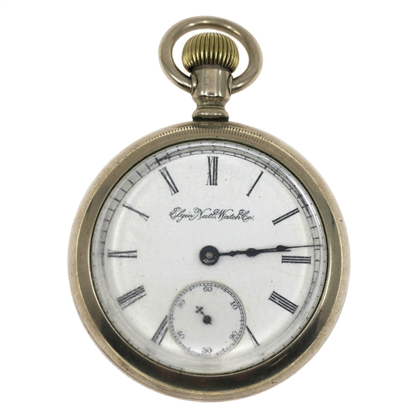 19TH C. MENS ELGIN NICKEL CASE POCKET WATCH