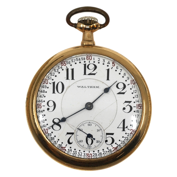 MENS WALTHAM GOLD-FILLED CASE RAILROAD POCKET WATCH