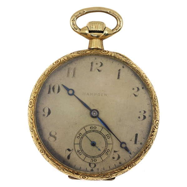 MENS HAMPDEN GOLD-FILLED CASE POCKET WATCH
