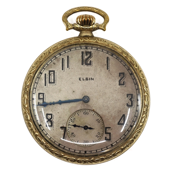 1920s MENS ELGIN GOLD-FILLED CASE POCKET WATCH