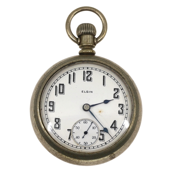 1920s MENS ELGIN NICKEL CASE POCKET WATCH