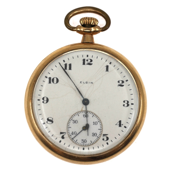 MENS ELGIN GOLD-FILLED CASE POCKET WATCH