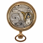 MEN'S ELGIN ART DECO DIAL GOLD-FILLED CASE POCKET WATCH