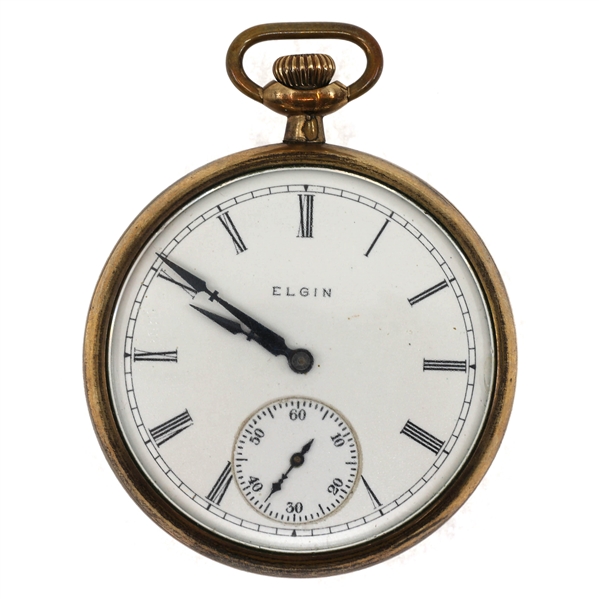 MENS ELGIN GOLD-FILLED CASE POCKET WATCH
