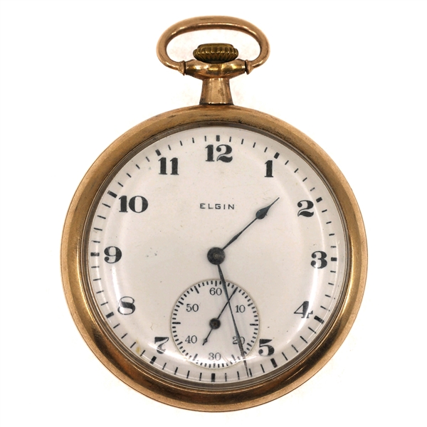 EARLY 20TH C. MENS ELGIN GOLD-FILLED CASE POCKET WATCH