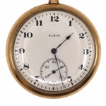 EARLY 20TH C. MEN'S ELGIN GOLD-FILLED CASE POCKET WATCH
