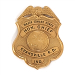 MAJOR BOWES AMATEUR HOUR EVANSVILLE IN FIRE CHIEF BADGE
