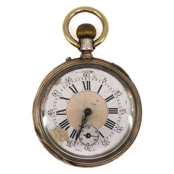 MENS FRENCH .900 SILVER CASE POCKET WATCH