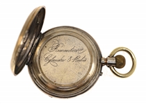 MEN'S FRENCH .900 SILVER CASE POCKET WATCH