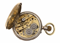 MEN'S FRENCH .900 SILVER CASE POCKET WATCH