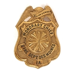 MAJOR BOWES AMATEUR HOUR DES MOINES IA FIRE CHIEF BADGE