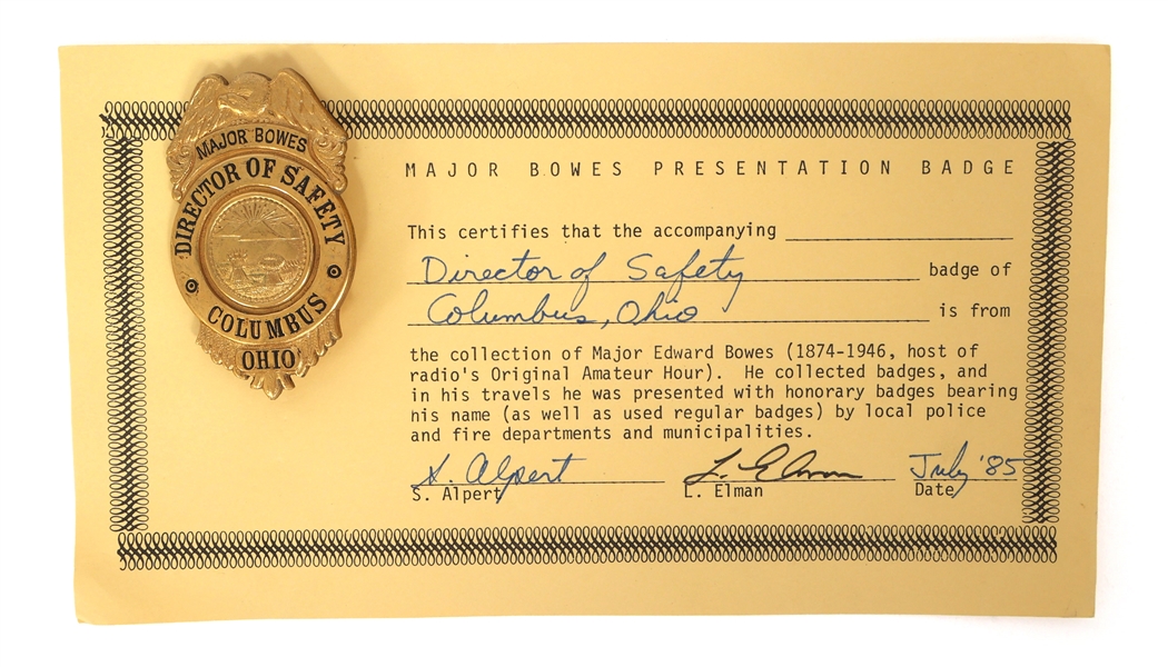 MAJOR BOWES AMATEUR HOUR COLUMBUS OH BADGE