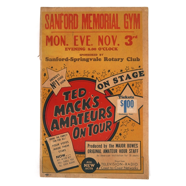 AMATEUR HOUR TED MACK TOUR ADVERTISEMENT POSTER