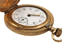 MEN'S TRENTON GOLD-FILLED HUNTER'S CASE POCKET WATCH