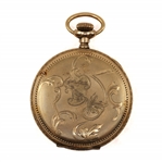 MEN'S TRENTON GOLD-FILLED HUNTER'S CASE POCKET WATCH