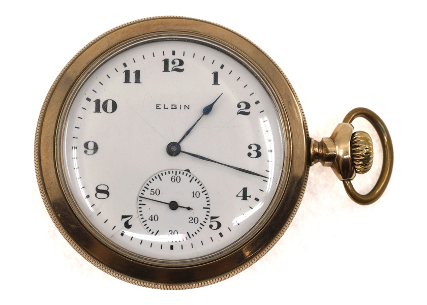 MENS ELGIN GOLD-FILLED CASE POCKET WATCH