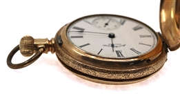 MEN'S WALTHAM GOLD-FILLED HUNTER'S CASE POCKET WATCH
